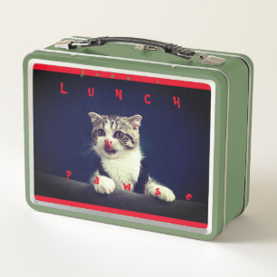 Lunch Box Chat Kitten Animal Fun Métal Boîte à lunch