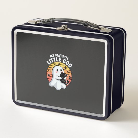 Lunch Box Chat Little Boo fantôme d'Halloween (Devant)