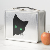 Lunch Box chat noir aux yeux verts (En situation)