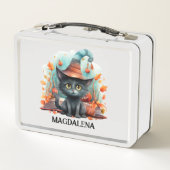 Lunch Box Chat noir avec nom personnalisé Casquette Hallowee (Dos)