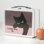 Lunch Box Chat noir curieux Monogramme Tendance (En situation)