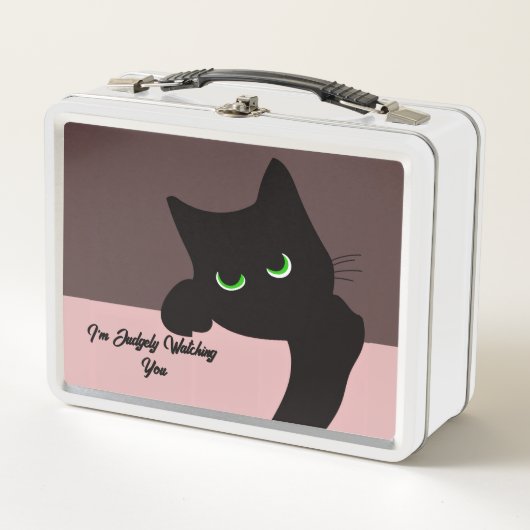 Lunch Box Chat noir curieux Monogramme Tendance (Devant)