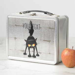 Lunch Box Chat noir de dessin animé drôle et féroce