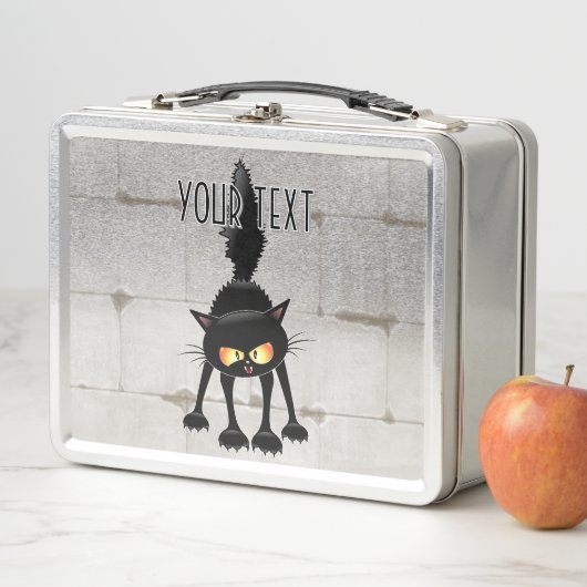 Lunch Box Chat noir de dessin animé drôle et féroce (En situation)