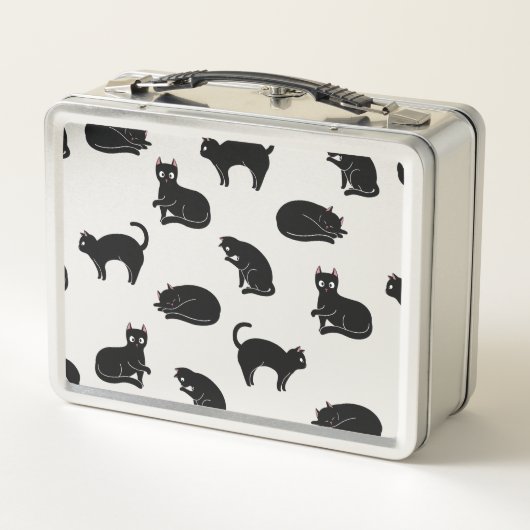 Lunch Box Chat noir drôle mignon personnalisable (Dos)