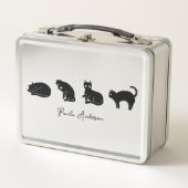 Lunch Box Chat noir drôle mignon personnalisable (Devant)