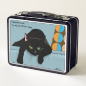 Lunch Box Chat Noir Fatigué Bleu Drôle (Dos)