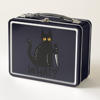 Lunch Box Chat Noir Quel Couteau Drôle animal meurtrier d'Ha