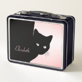 Lunch Box Chat noir rusé rose (Dos)