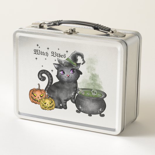 Lunch Box Chat noir sorcière | Vibes sorcières (Devant)