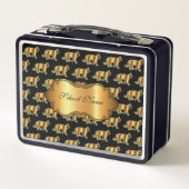 Lunch Box Chat Or Moderne Luxe Ajouter Votre Texte (Dos)