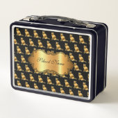 Lunch Box Chat Or Moderne Luxe Ajouter Votre Texte (Dos)