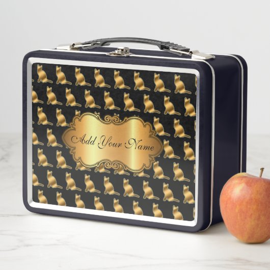 Lunch Box Chat Or Moderne Luxe Ajouter Votre Texte (En situation)