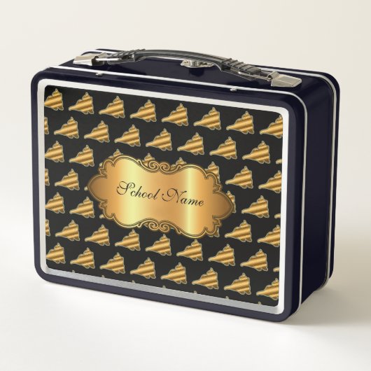 Lunch Box Chat Or Moderne Luxe Ajouter Votre Texte (Dos)