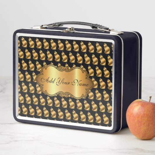 Lunch Box Chat Or Moderne Luxe Ajouter Votre Texte (En situation)