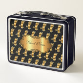 Lunch Box Chat Or Moderne Luxe Ajouter Votre Texte (Dos)