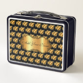 Lunch Box Chat Or Moderne Luxe Ajouter Votre Texte (Devant)