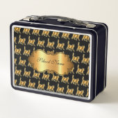Lunch Box Chat Or Moderne Luxe Ajouter Votre Texte (Dos)