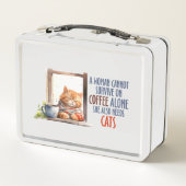 Lunch Box Chat orange dormant avec café - Chat confortable (Dos)