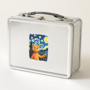Lunch Box Chat orange selfie Nuit étoilée Maman chat Amoure