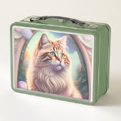 Lunch Box Chat romantique avec des fleurs (Dos)