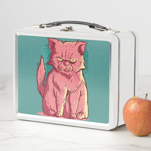 Lunch Box Chat Rose Drôle (En situation)