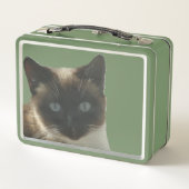 Lunch Box Chat siamois avec yeux bleu clair Lunette verte (Dos)
