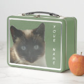 Lunch Box Chat siamois avec yeux bleu clair Lunette verte (En situation)