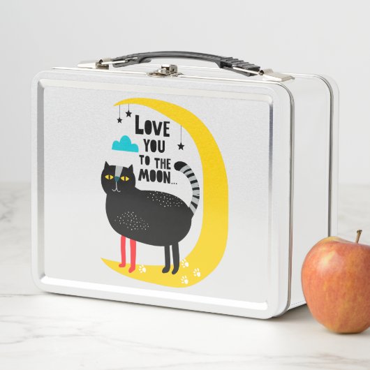 Lunch Box Chat sur la lune (En situation)