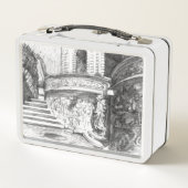 Lunch Box Château pencilart Monochrome noir & blanc (Dos)