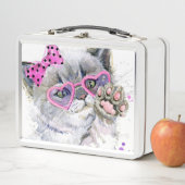 Lunch Box Chaton mignon d'aquarelle (En situation)