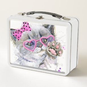 Lunch Box Chaton mignon d'aquarelle