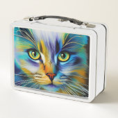 Lunch Box Chaton siamois coloré de près (Dos)