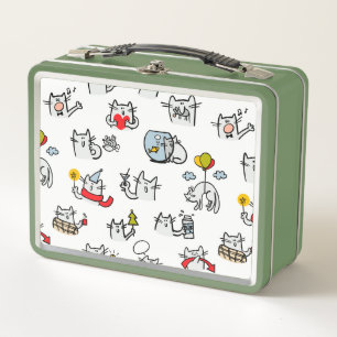 Lunch Box Chats amusants, lait et magie.