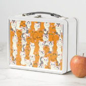 Lunch Box Chats blancs et gingembre motif yeux verts yeux bl (En situation)