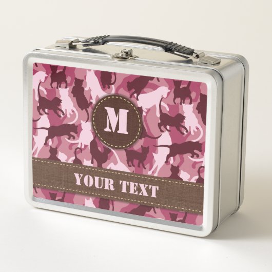 Lunch Box Chats Camouflage rose (Devant)