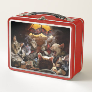 Lunch Box Chats jouant au poker