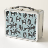 Lunch Box Chats Tuxedo noirs et blancs (Devant)
