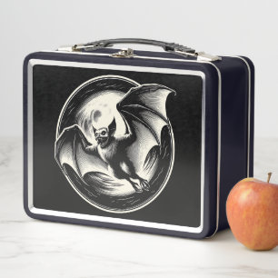 Lunch Box Chauve-souris volant avec lune derrière l'horreur