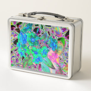Lunch Box Chaux psychédélique Trippy Lime Vert et Bleu Fleur