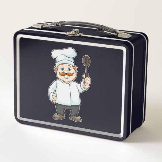 Lunch Box Chef avec casquette et cuillère à soupe du chef (Devant)