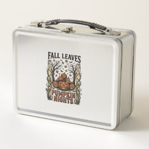 Lunch Box Chemise Citrouille Vintage Feuilles D'automne Réco