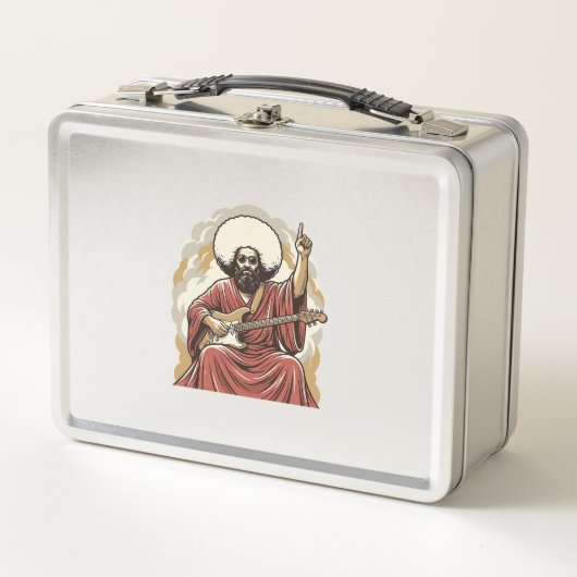 Lunch Box Chemise d'art vectoriel de guitariste de gravure v (Devant)
