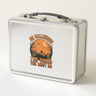 Lunch Box Chemise de lune de citrouille de cimetière d'Hallo