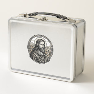 Lunch Box Chemise de portrait religieux de gravure vintage