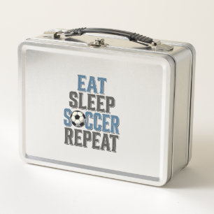 Lunch Box Chemise de typographie vintage Soccer Eat Sleep Re