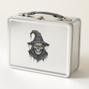 Lunch Box Chemise Halloween Chapeau De Sorcière Crâne Gravur