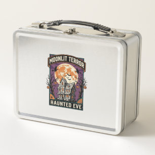 Lunch Box Chemise Haunted Moon Gravure Vintage Halloween Gra