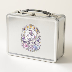 Lunch Box Chemise Licorne Phases Lunaires Licorne Fond Blanc