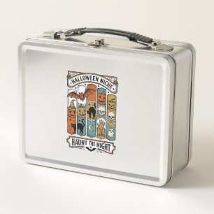 Lunch Box Chemise Rétro Halloween avec Rayure Fantomatique V